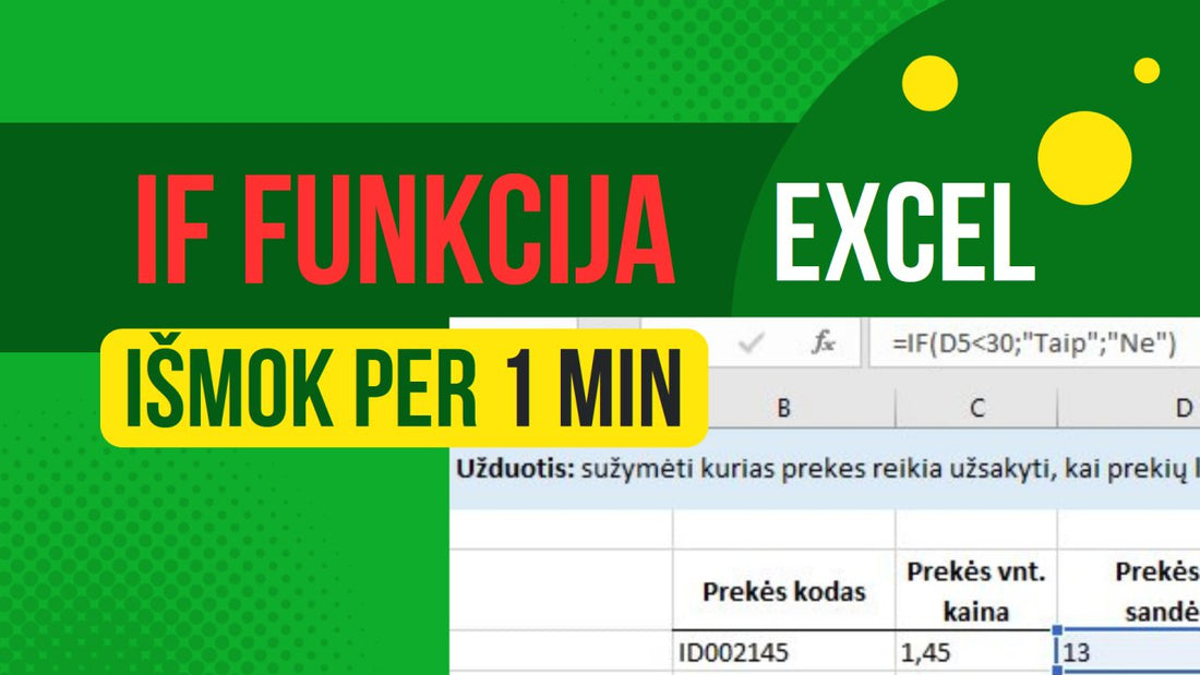 Excel IF funkcija